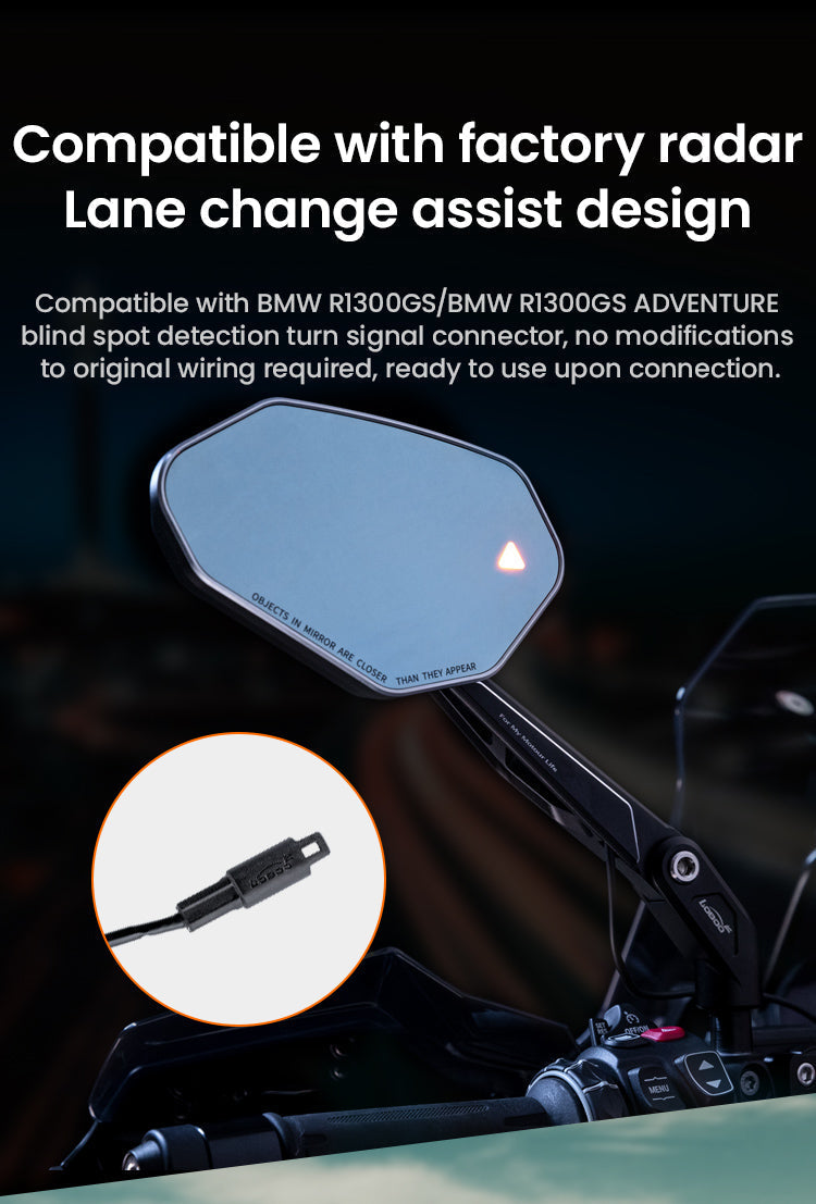 Specchietti LOBOO RM02-1300 per BMW R 1300 GS compatibili con il Lane Change Assist
