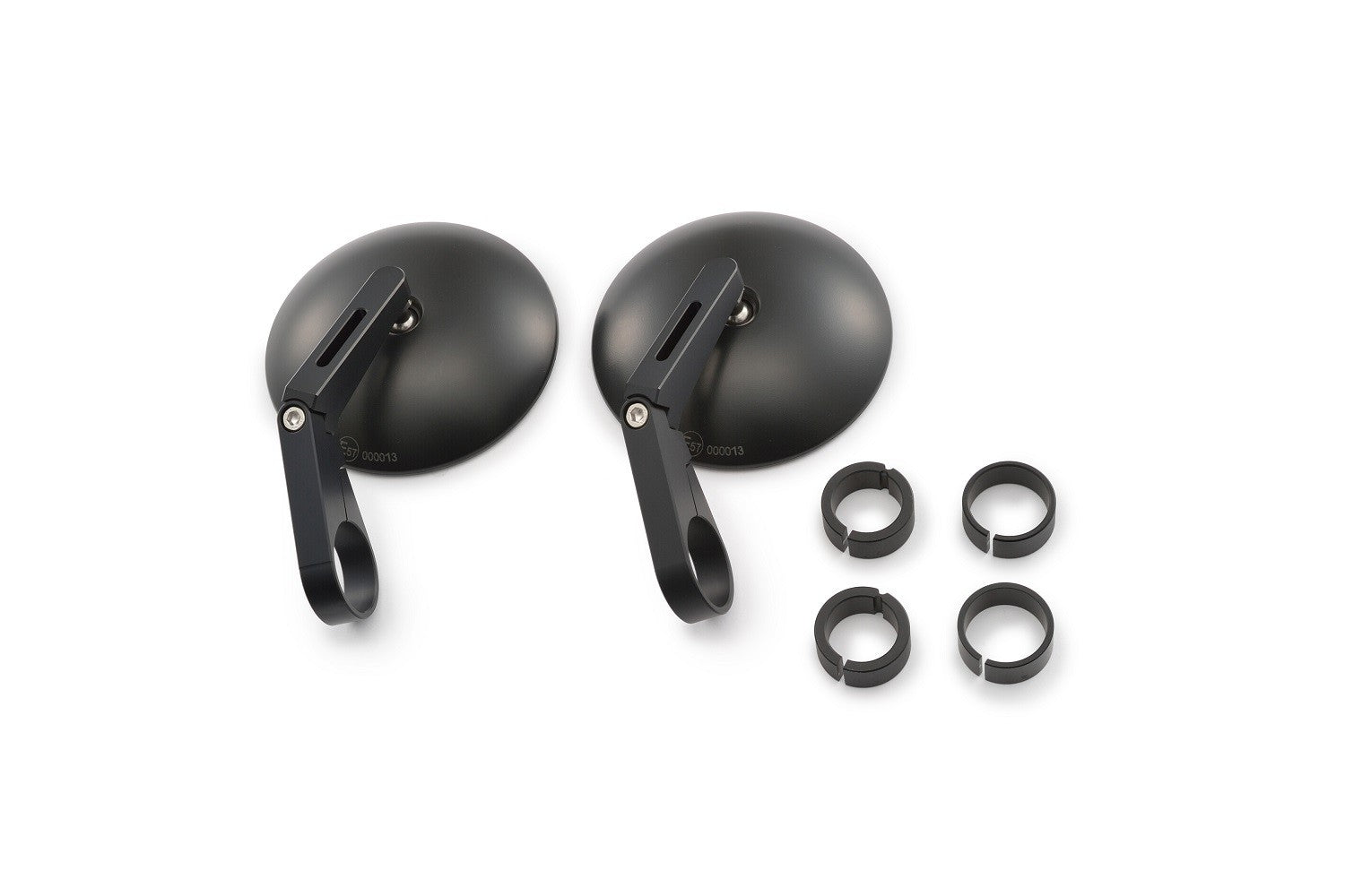 Specchietti manubrio moto corti, ABS + alluminio, E-MARKED (coppia)