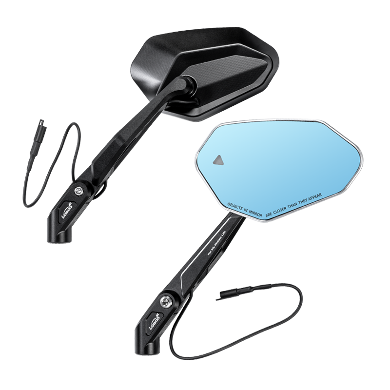 Coppia di specchietti LOBOO RM02-1300 per BMW con sistema LCW, su fondo trasparente