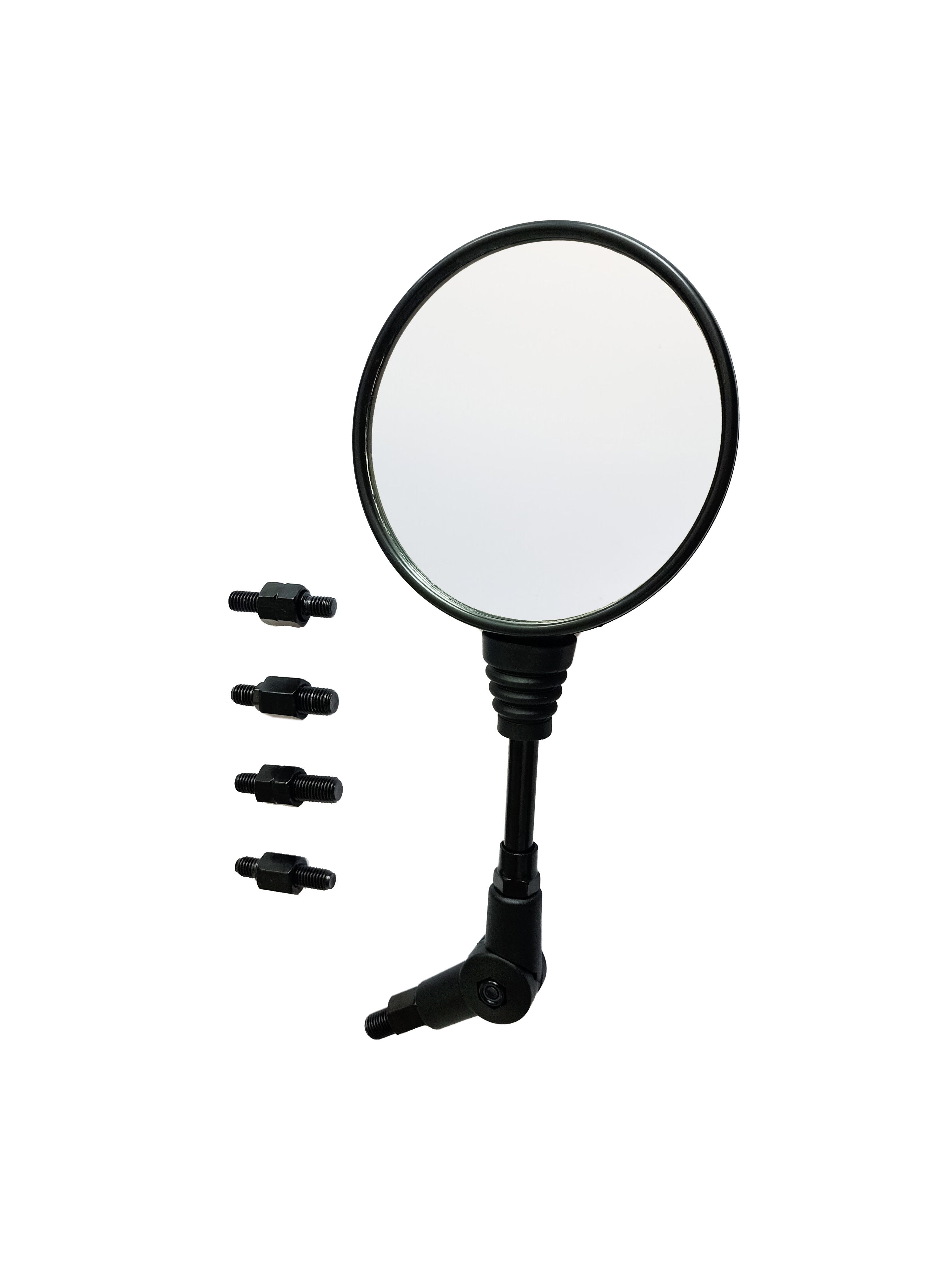 Specchietto universale tondo dx/sx reclinabile nero - E-MARKED