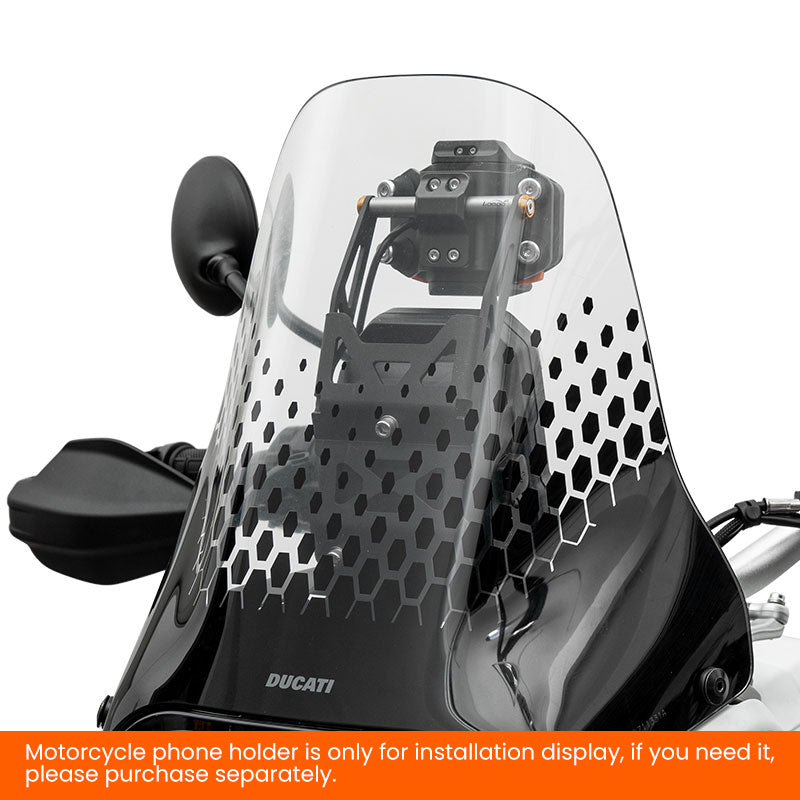 Porta smartphone montato sulla traversa del supporto navigatore per Ducati Desert X