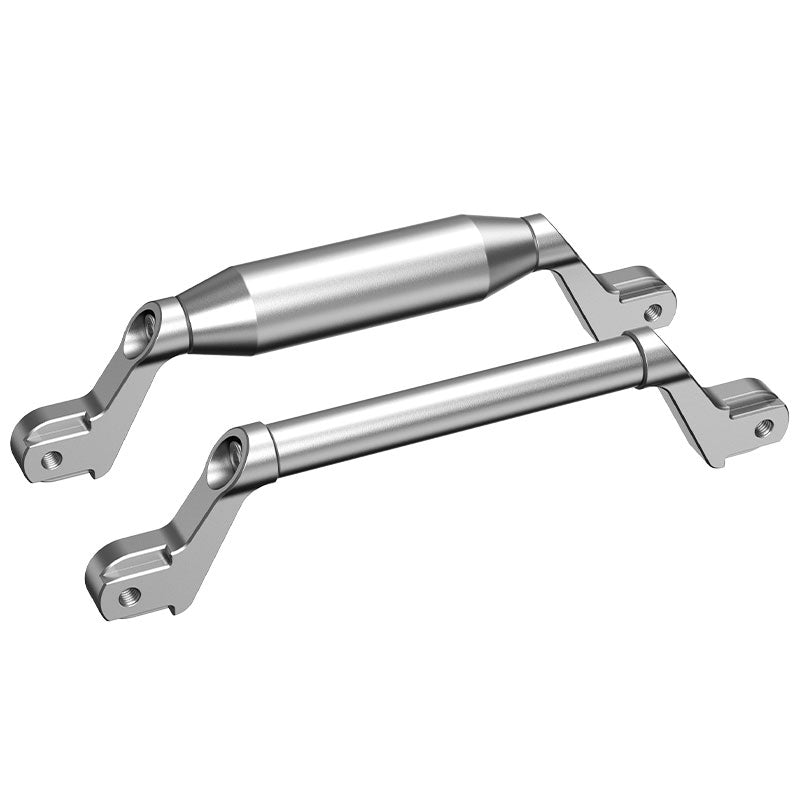 Le due traverse da 12 e 22 mm affiancate, in alluminio anodizzato sabbiato