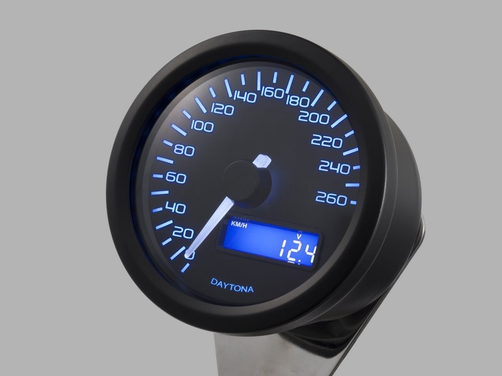 Tachimetro analogico elettronico DARK VELONA diam.60 260KMH, con staffa, nero, E - MARKED - ENDURRAD