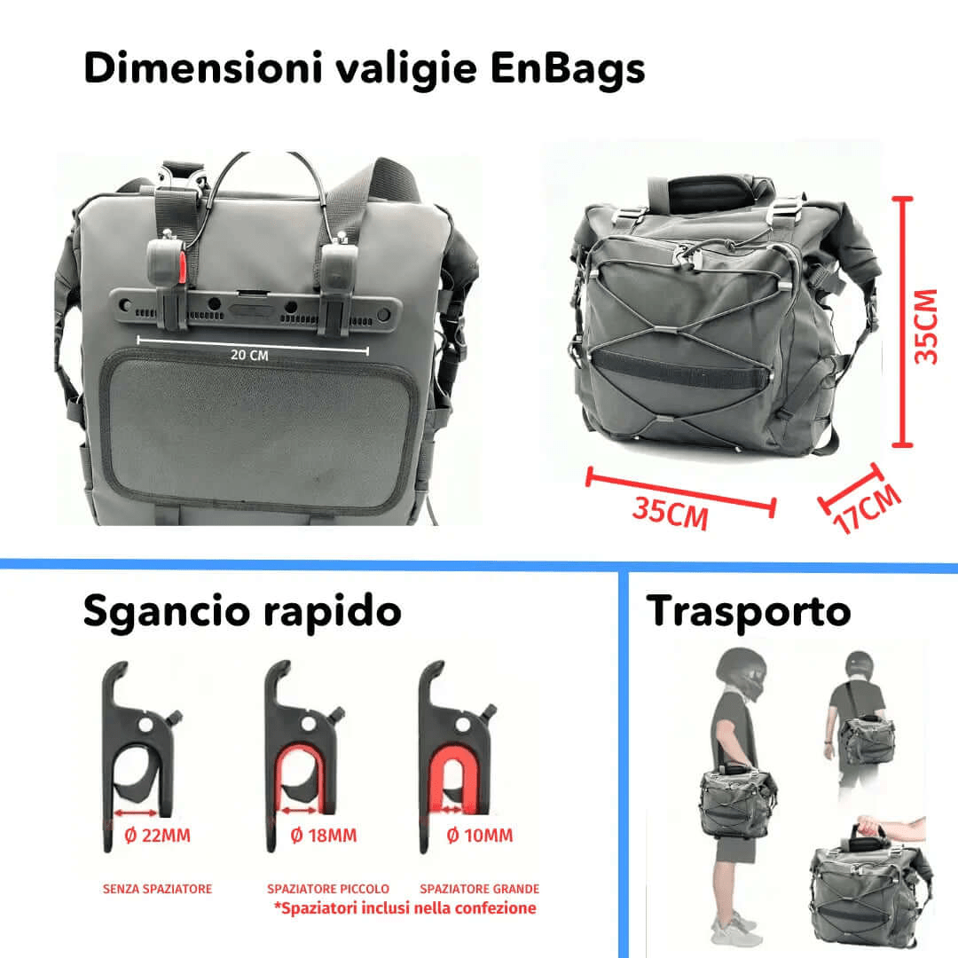 Valigia semirigida laterale Enbags - Endurrad.com