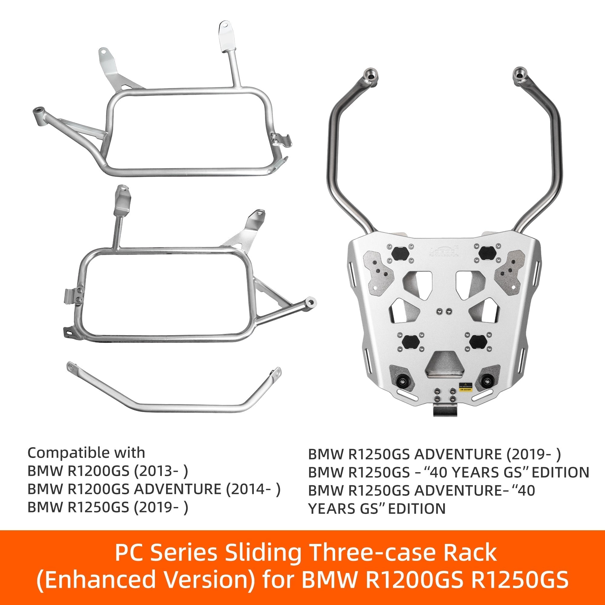 Kit telaio e portapacchi LOBOO serie PC versione migliorata per BMW R1200GS e R1250GS