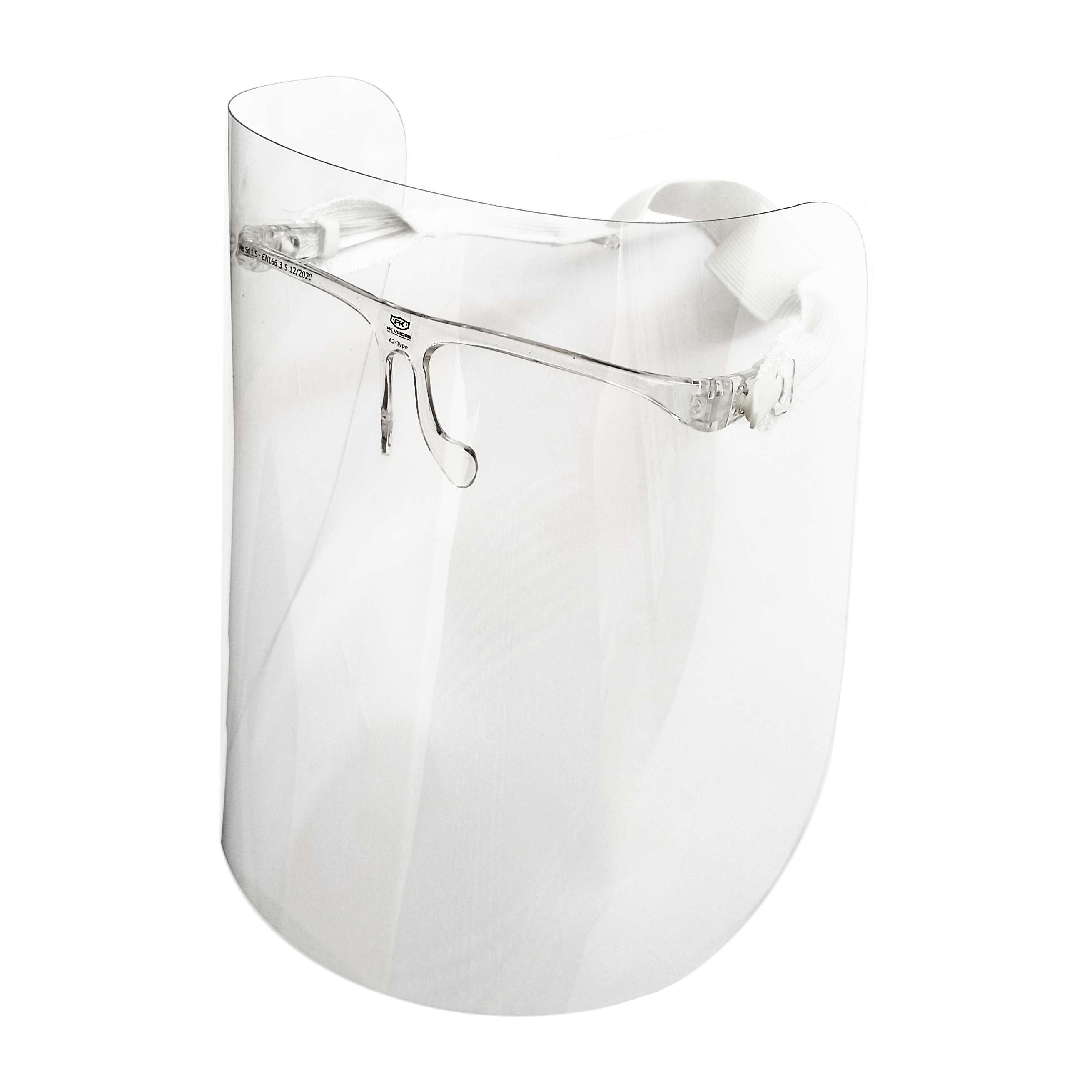 Visiera sanitaria in policarbonato con montatura ad occhiale A2-TYPE