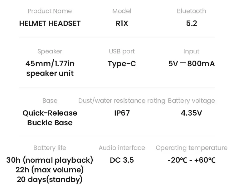 Vivavoce Casco Moto LOBOO R1X – Bluetooth 5.3 - Endurrad.com