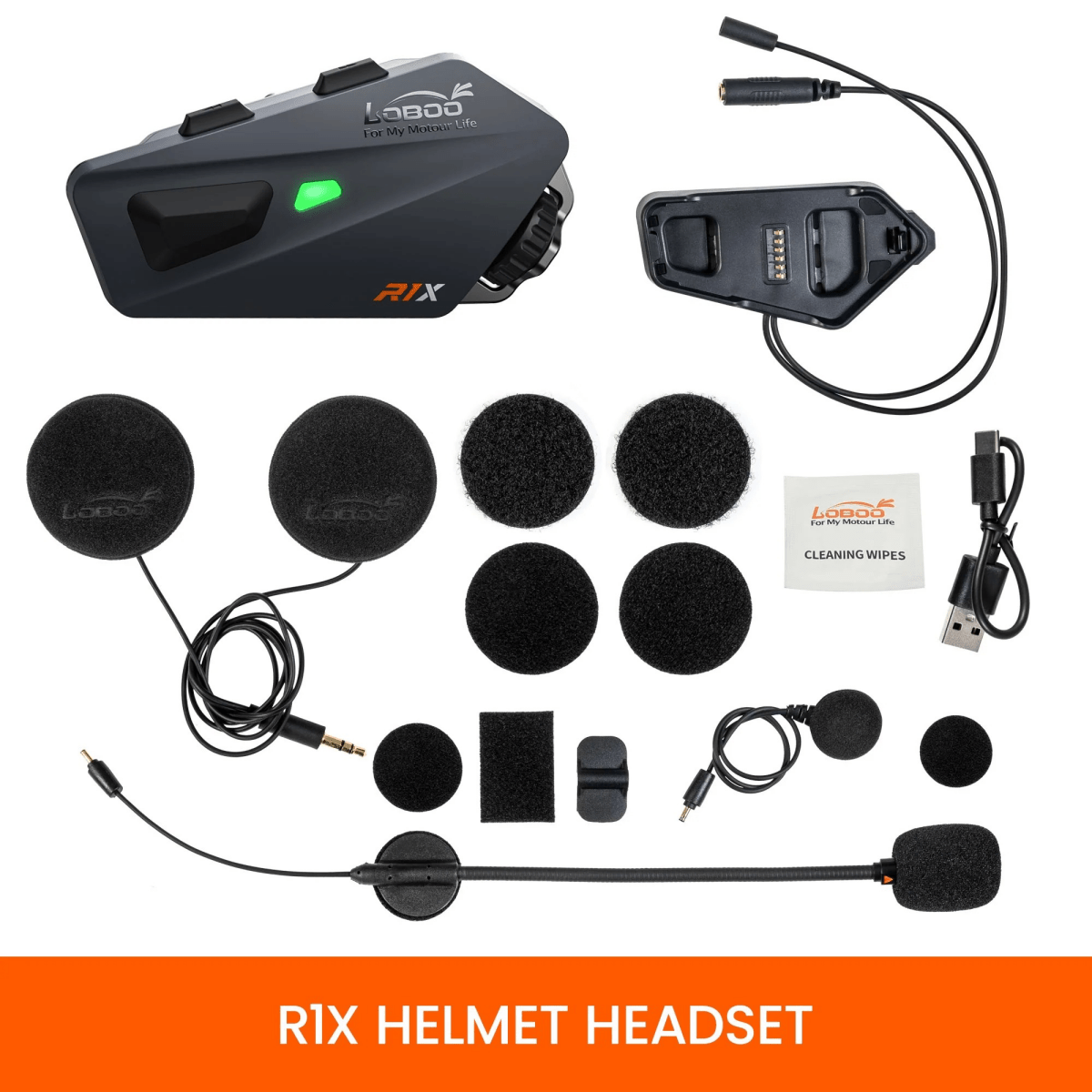 Vivavoce Casco Moto LOBOO R1X – Bluetooth 5.3 - Endurrad.com