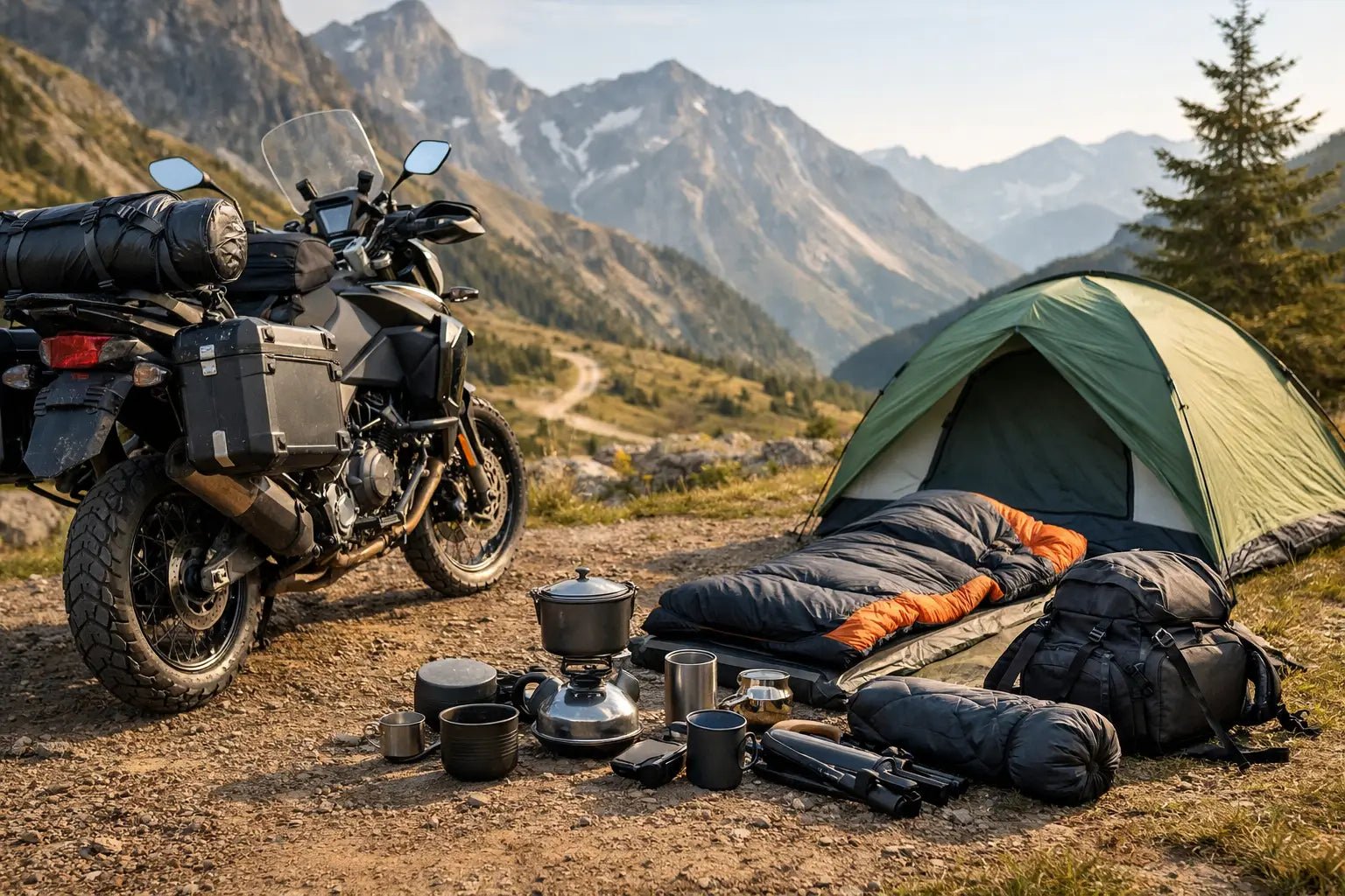 Kit campeggio per moto viaggio: cosa serve - Endurrad®