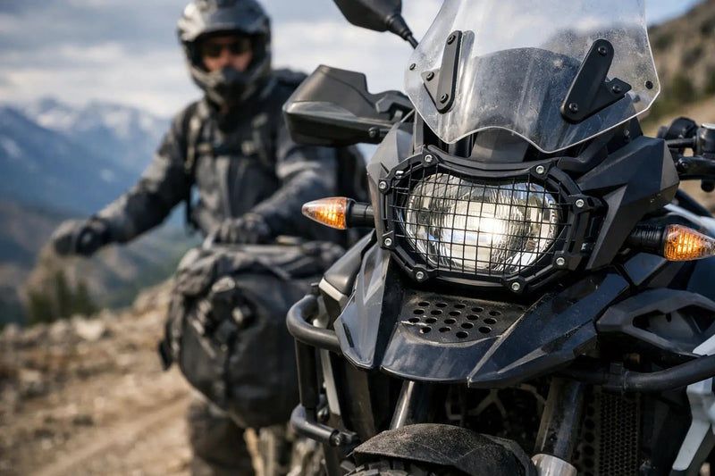 Off-road motorcycle headlight protection: how to choose it