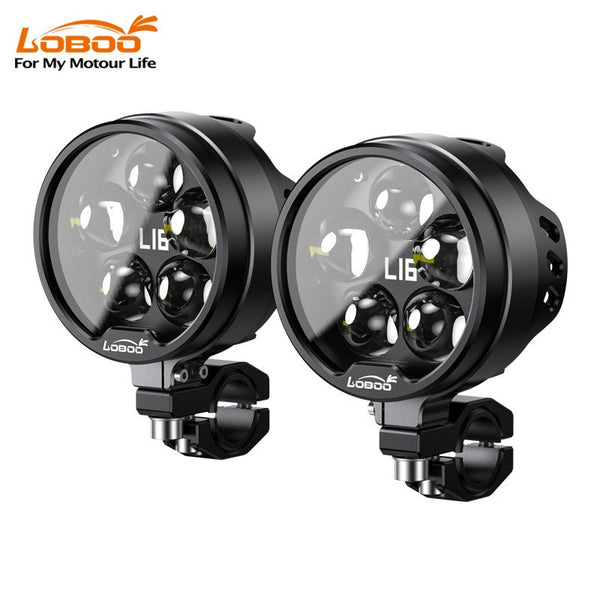 Approved auxiliary motorcycle lights with 19,000 lumens, adjustable white or yellow light
