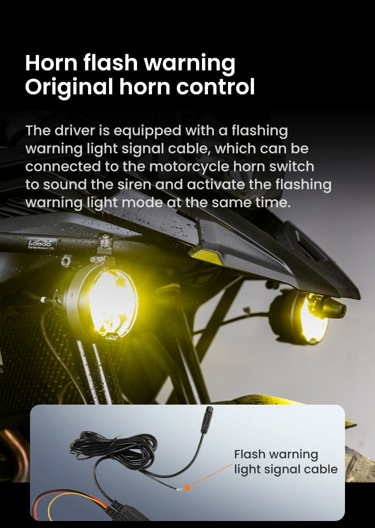 Lampeggio di avviso sincronizzato con il clacson originale della moto