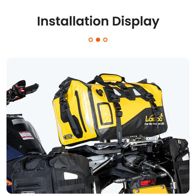Borsa BWB installata sul portapacchi posteriore della moto