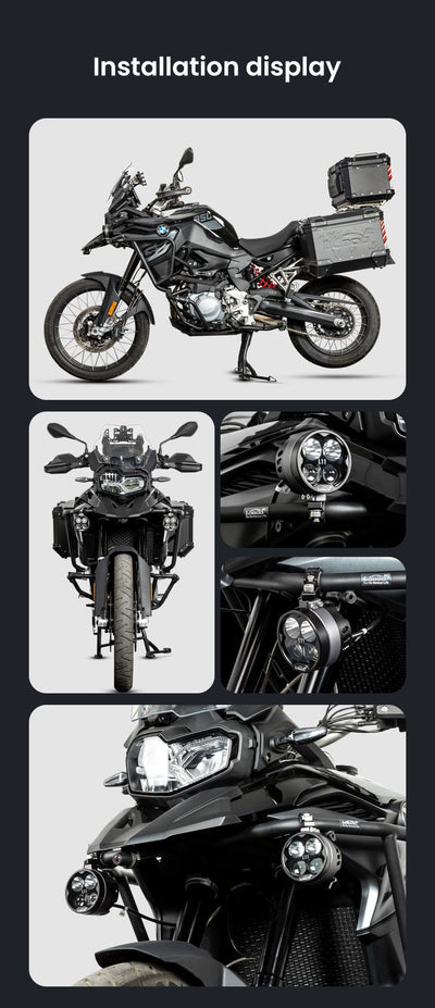 Esempi di installazione dei fari L11 su diverse moto
