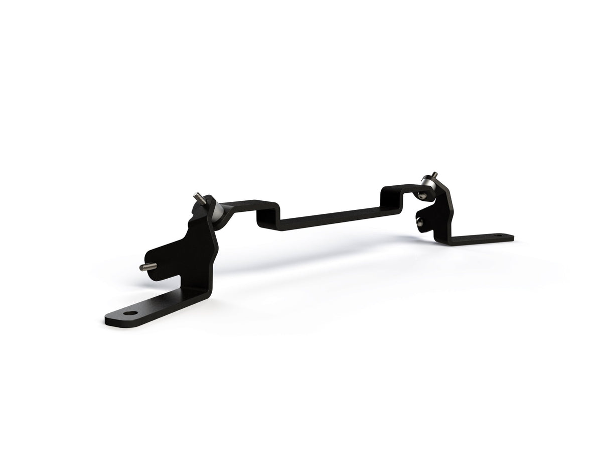 Dettaglio del fissaggio del supporto faretti DENALI sulla F 850 GS