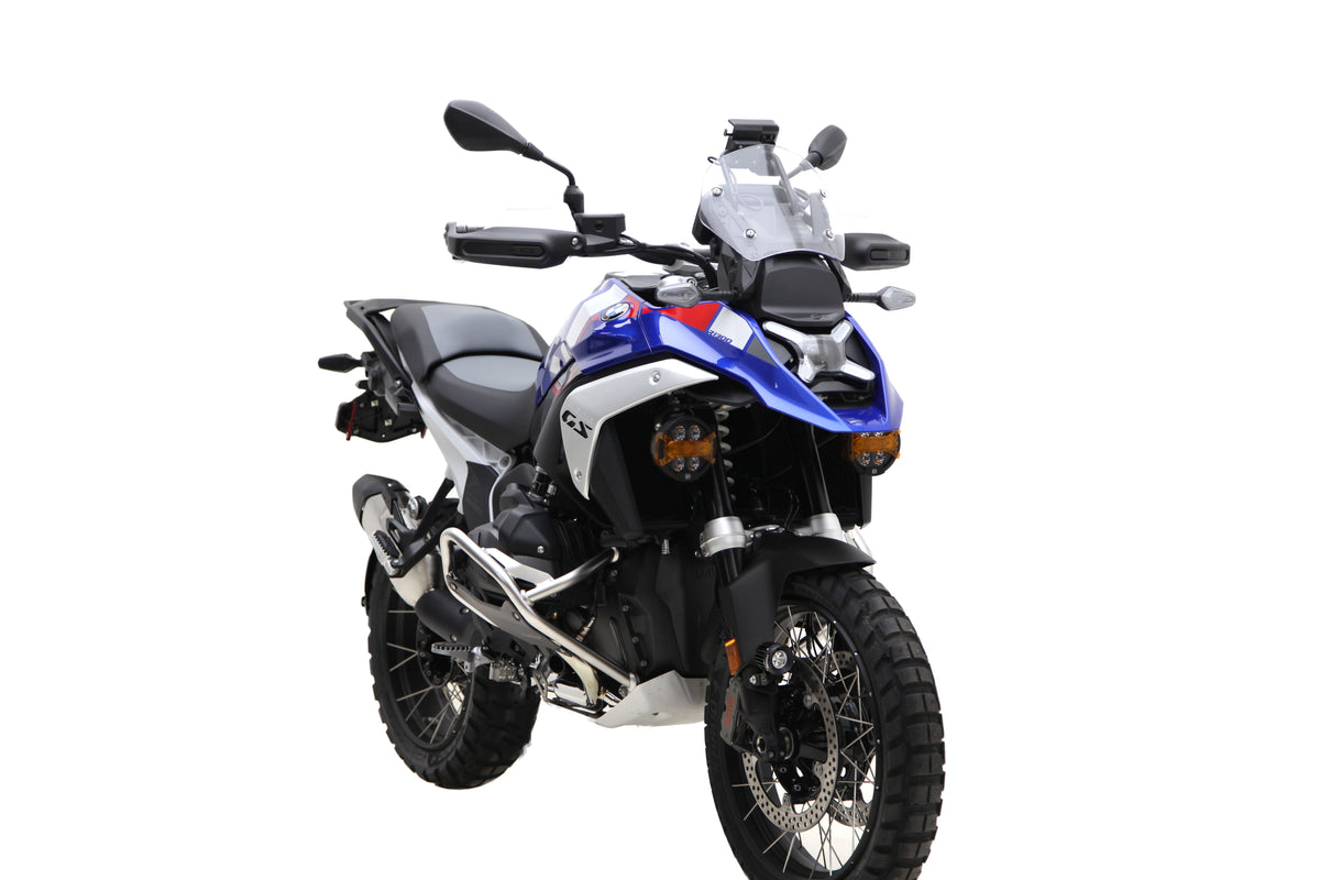 Dettaglio del supporto faretti inferiore DENALI per R 1300 GS