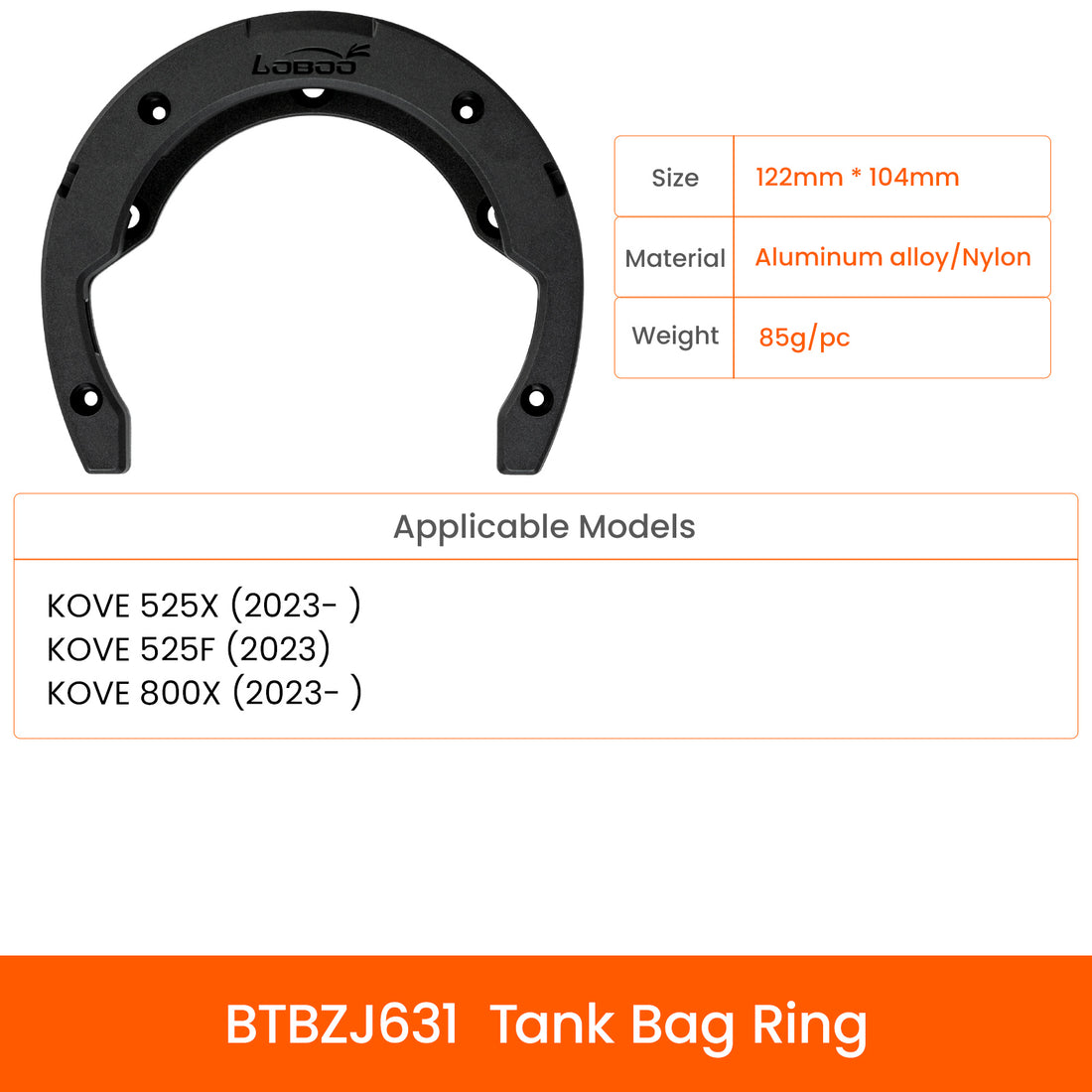 Anello serbatoio LOBOO BTBZJ631 per KOVE 525X, 525F e 800X