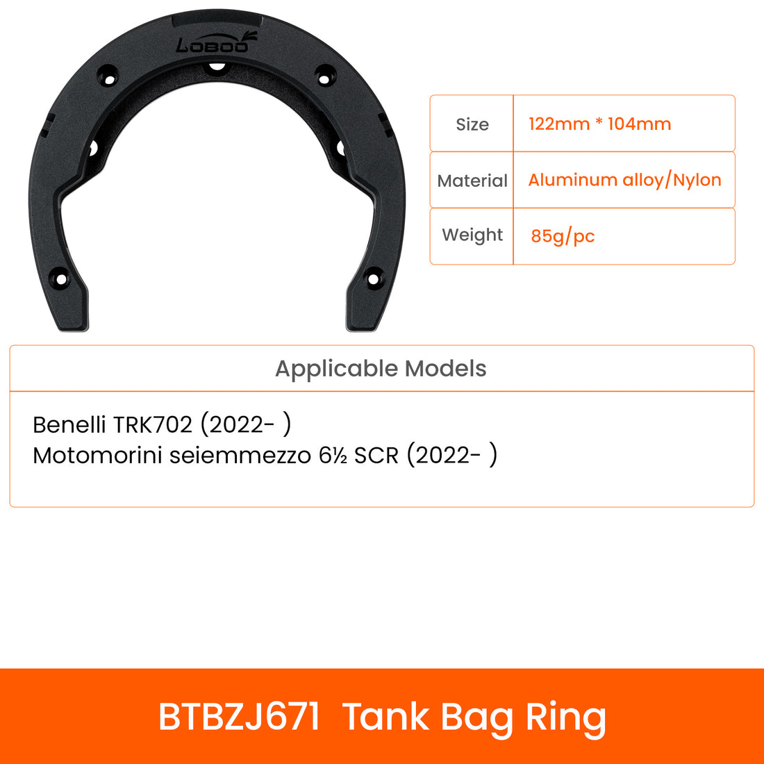 Anello serbatoio LOBOO BTBZJ671 per Benelli TRK 702, TRK 902 e Moto Morini Seiemmezzo