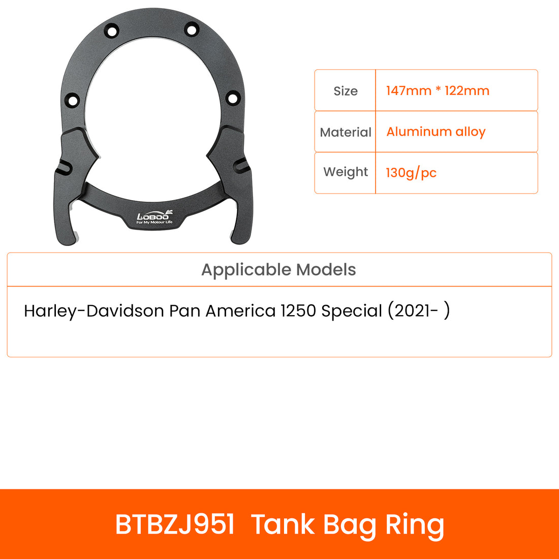 Anello serbatoio LOBOO BTBZJ951 per Harley-Davidson Pan America 1250 Special
