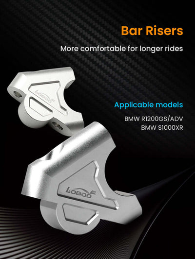 Riser manubrio LOBOO CJG071 in alluminio, coppia destra e sinistra per BMW R 1200 GS, R 1250 GS e S 1000 XR
