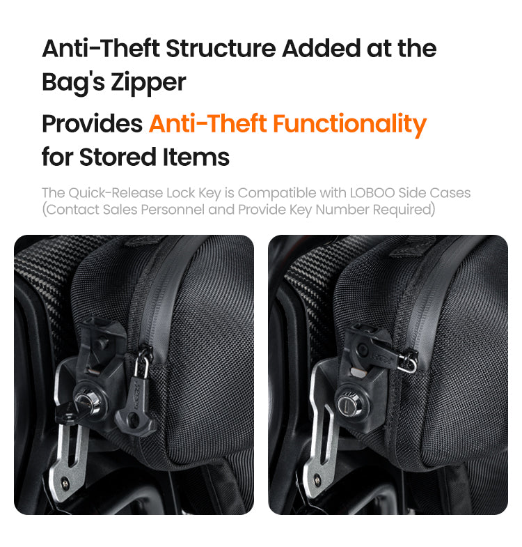 And the zipper locks with a key