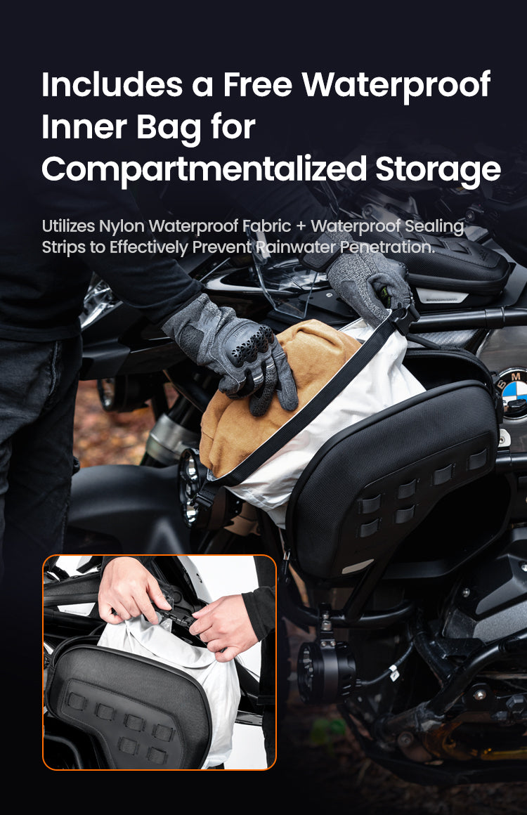 Inside, there is a second waterproof bag