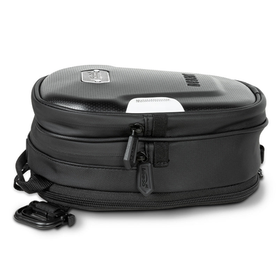 Borsa serbatoio LOBOO BTB05BK di lato, con cerniere SBS e ganci della cinghia