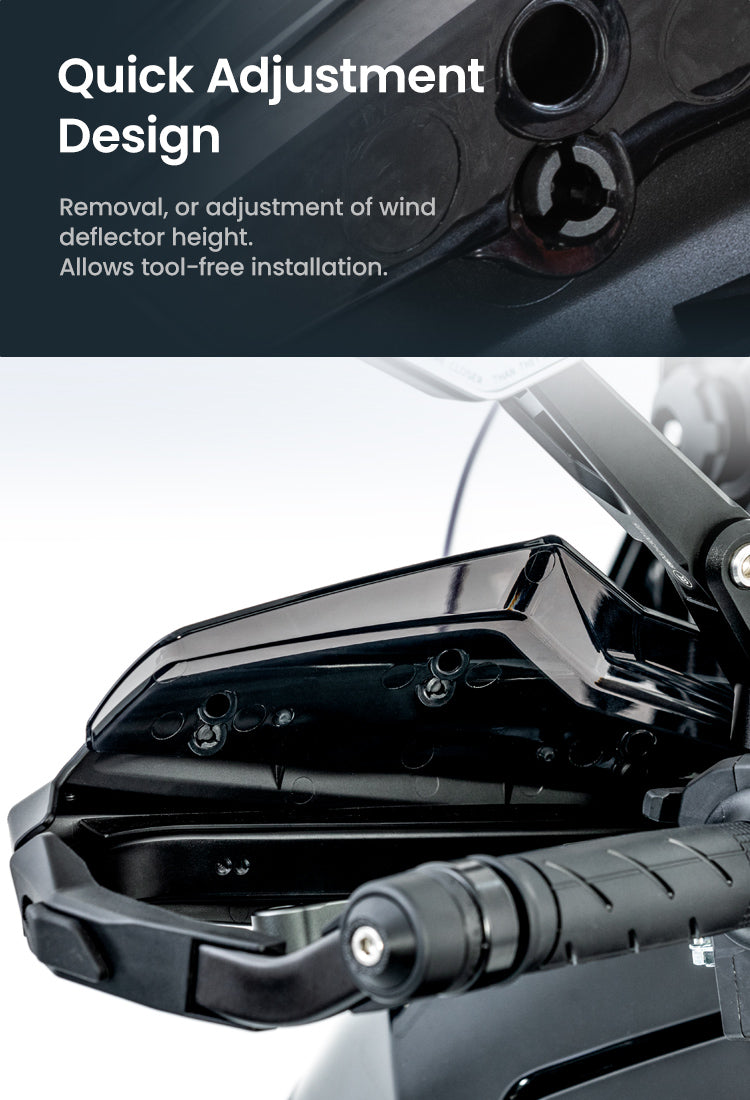 Adjusts without tools