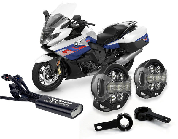 Kit faretti D7 PRO con collari paramotore e centralina per BMW K 1600 e F GS