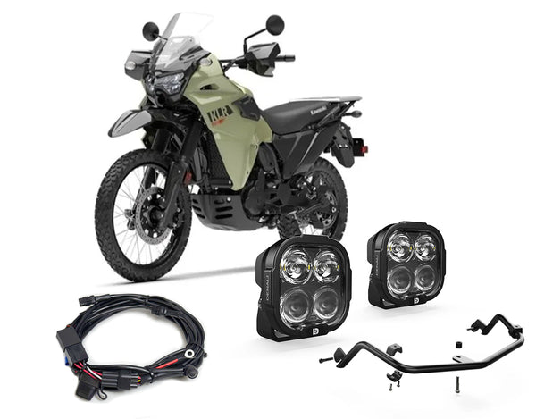 Kit faretti DL4 con staffa e cablaggio per Kawasaki KLR 650