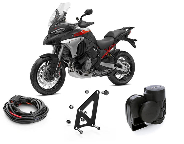 Kit clacson 120 dB con staffa e cablaggio per Ducati Multistrada V4