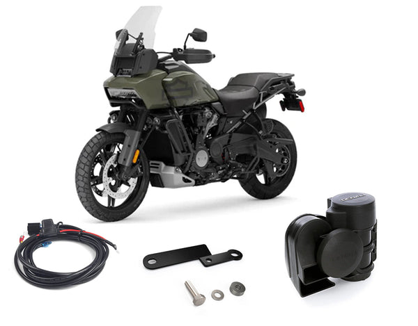Kit clacson 120 dB con staffa e cablaggio per Harley Pan America 1250