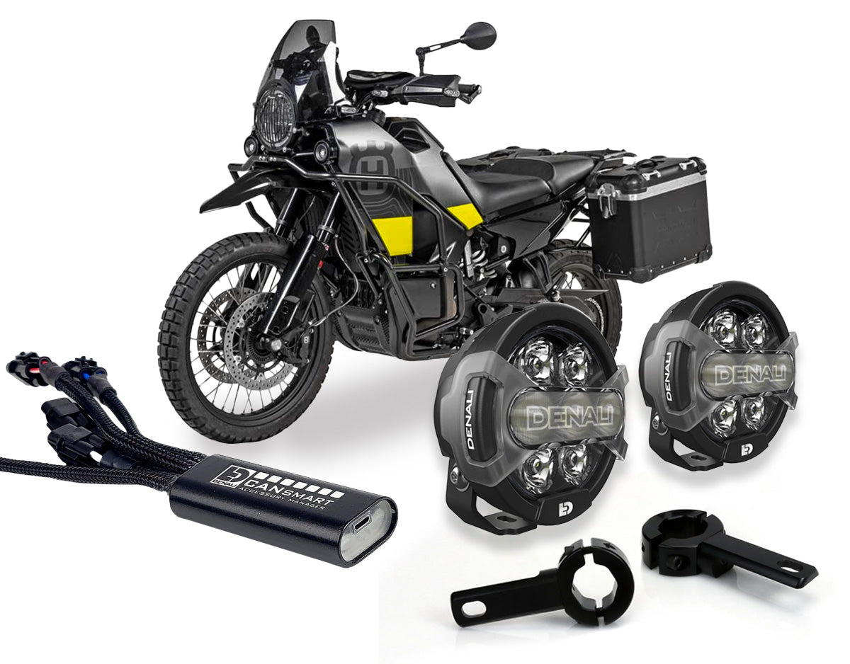 Kit DENALI DNL24KIT001C con faretti D7 PRO e centralina per Husqvarna Norden 901