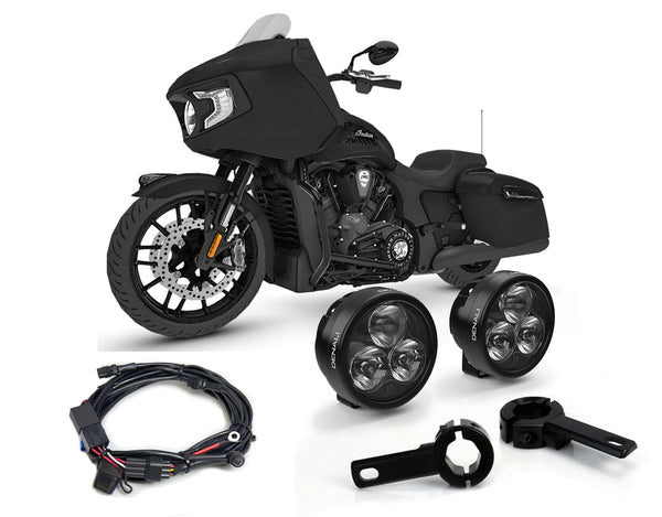 Kit faretti D3 con collari paramotore per Indian Chieftain e Challenger