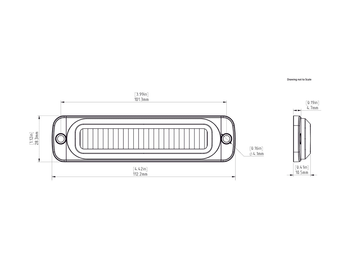 Schema quotato del modulo luce freno B6 DENALI DNLB610300K con misure in millimetri