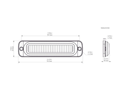 Schema quotato del modulo luce freno B6 DENALI DNLB610300K con misure in millimetri