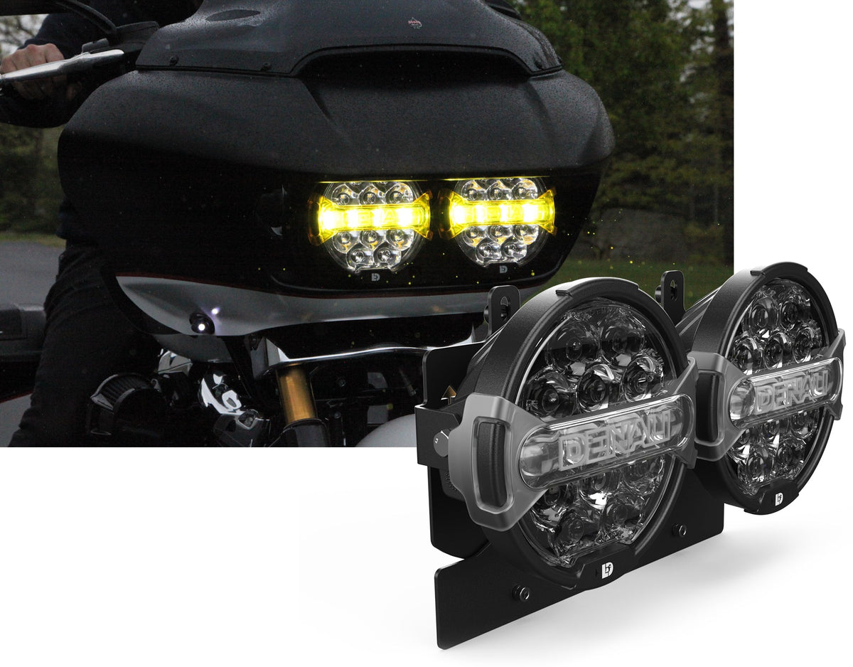 The dual headlight of the Road Glide