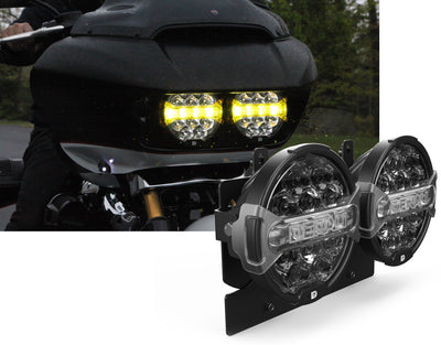 Kit fari D14 Destroyer DENALI per Harley-Davidson Road Glide, contenuto della confezione