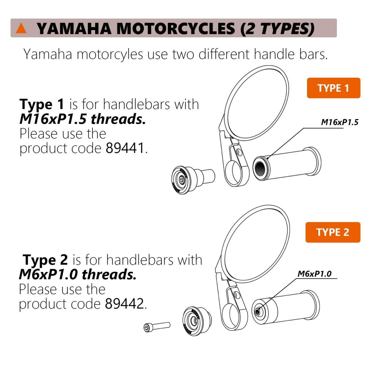 Adattatori specchietti bar - end a manubrio - YAMAHA 2 - ENDURRAD