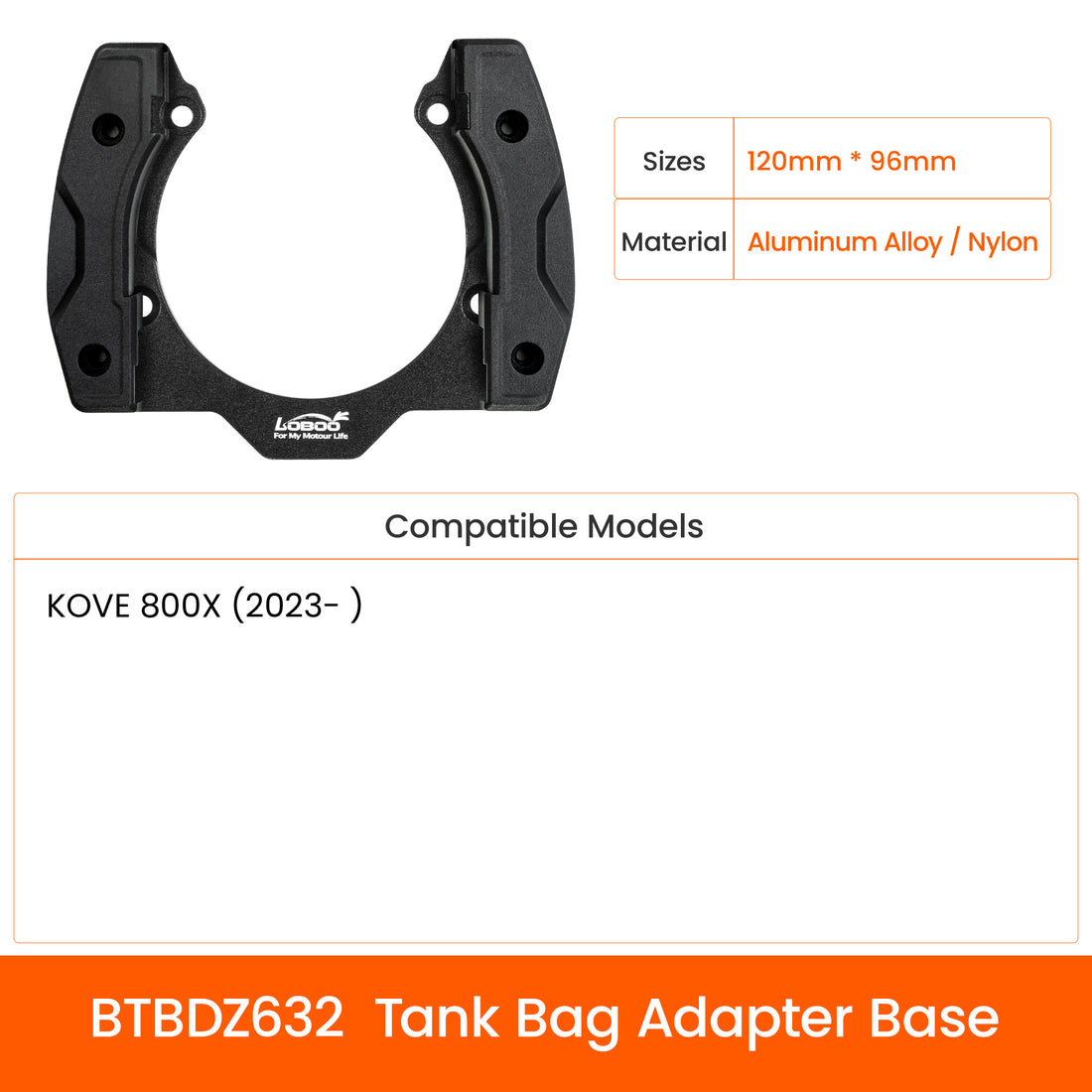 Anello Quick-Lock per borsa serbatoio per KOVE 800X: misure, materiale e moto compatibili