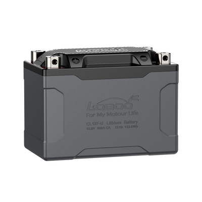 Batteria al litio LOBOO CL12F-U LiFePO4 da 12 Ah e 600 A, vista frontale