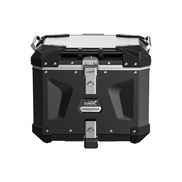 Bauletto Moto in Alluminio da 40 L | sgancio rapido a nove punti, poggiaschiena morbido — CONQUEROR