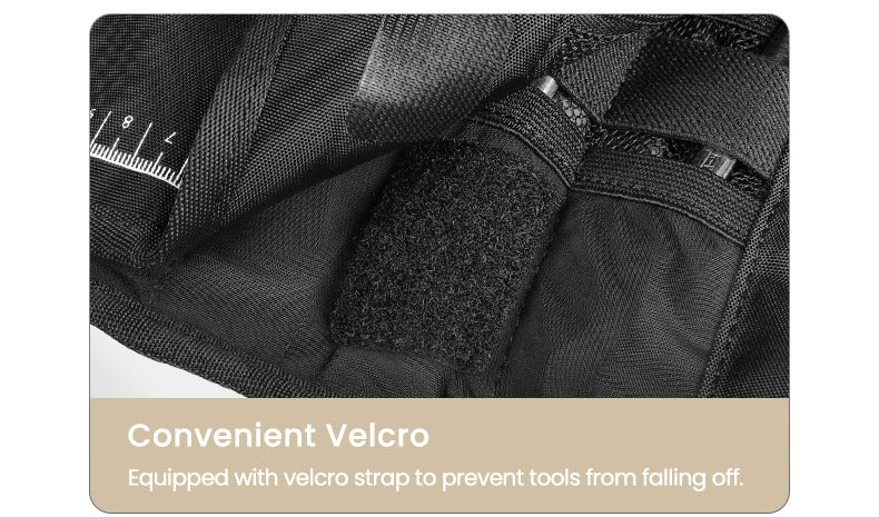 Il velcro tiene fermi gli attrezzi