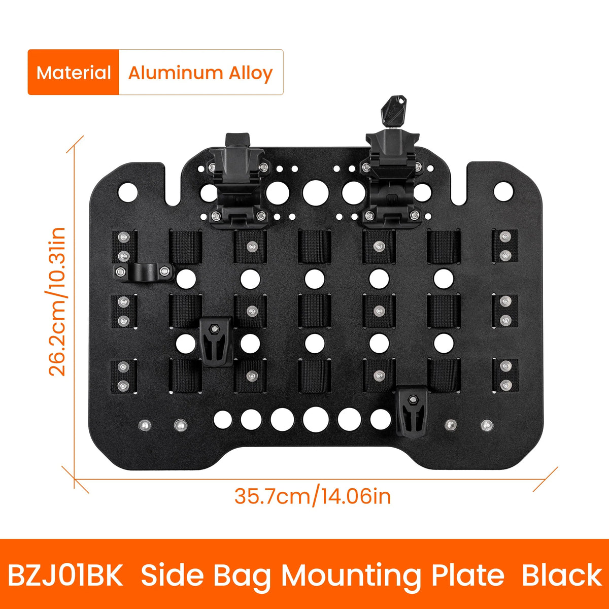 Piastra di montaggio LOBOO BZJ01BK in lega di alluminio, 35,7 x 26,2 cm