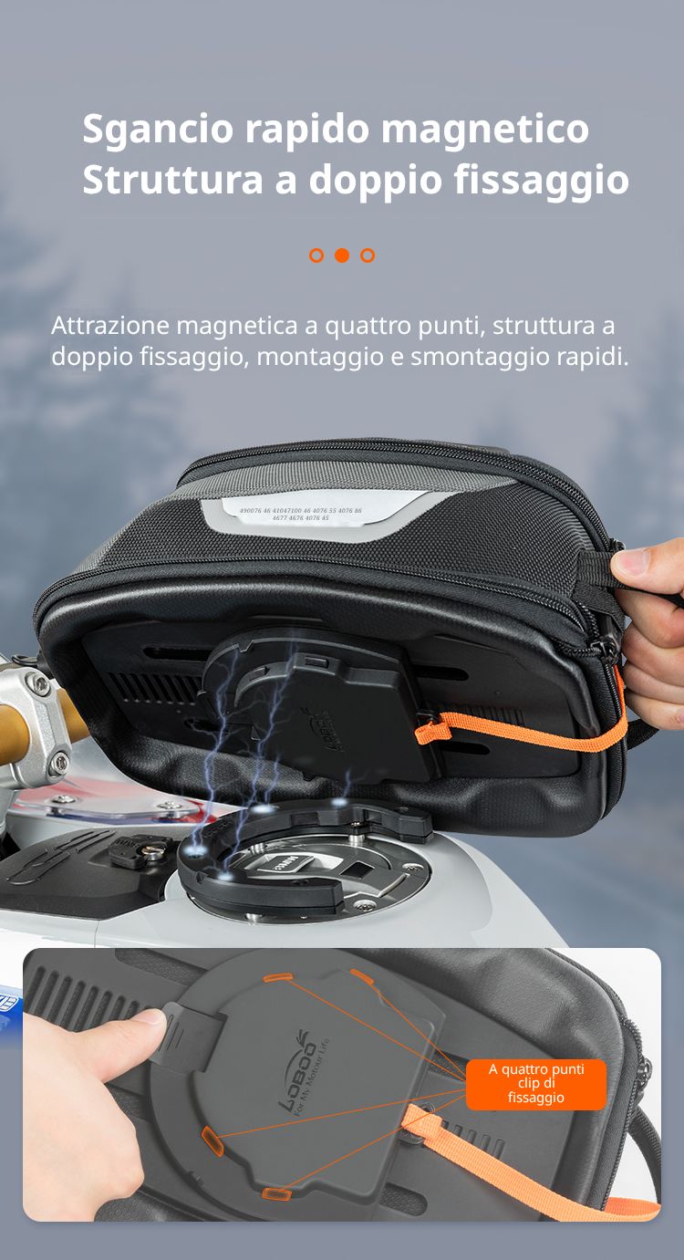 Quattro magneti, e sotto una struttura a doppio fissaggio