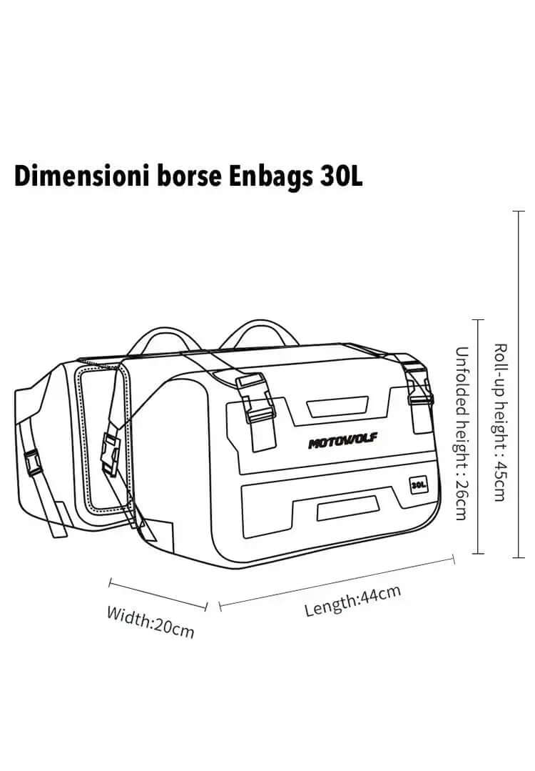 Borse posteriori 30L Universali - Endurrad.com