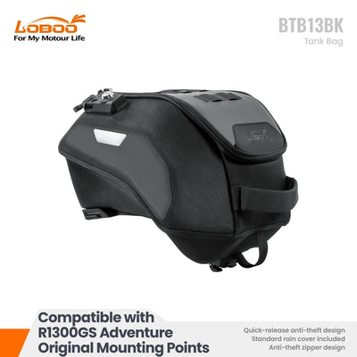 LOBOO BTB13BK in studio con serratura antifurto sopra la zip