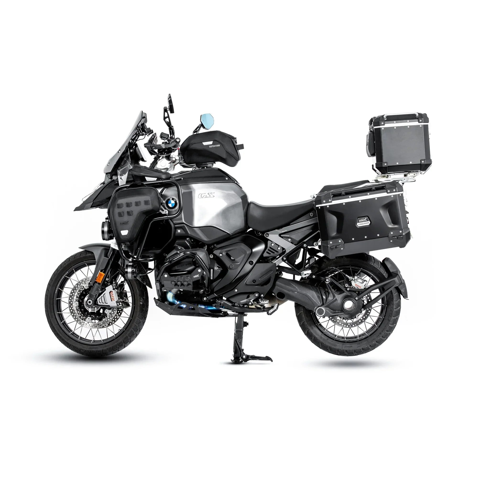 BMW R 1300 GS allestita con borsa serbatoio LOBOO BTB20BK e valigie in alluminio