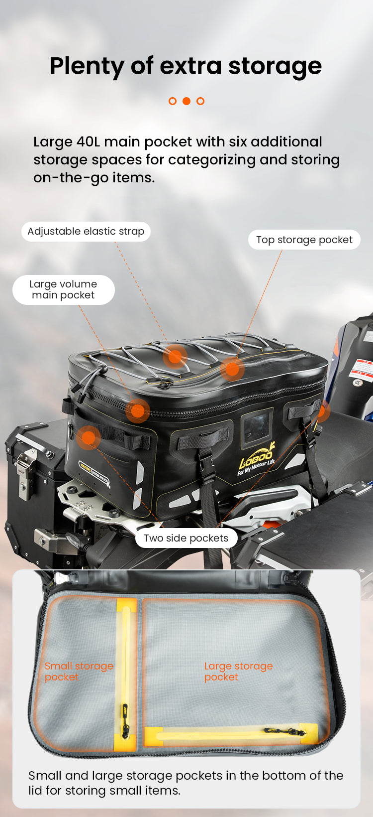 Six separate spaces in addition to the main compartment