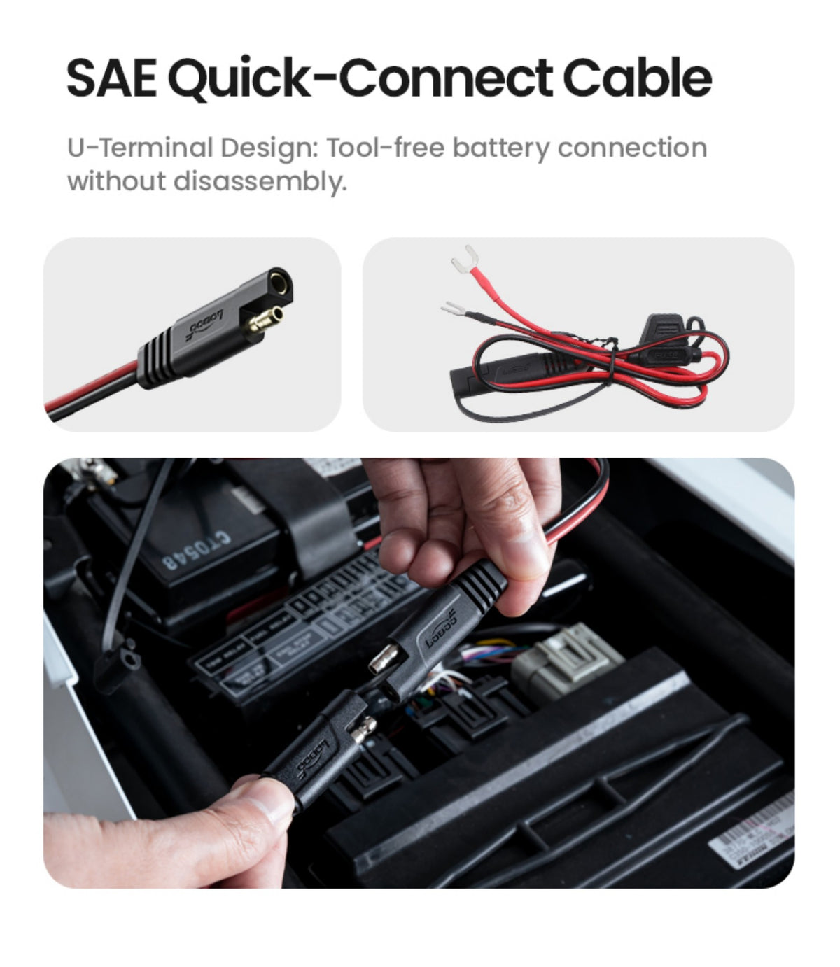 The SAE connector is installed only once